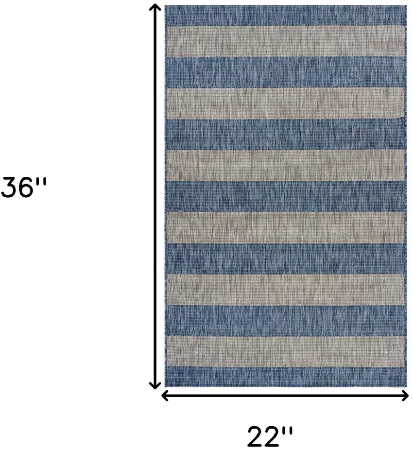 Navy Stripes Indoor Outdoor Scatter Rug Photo 11