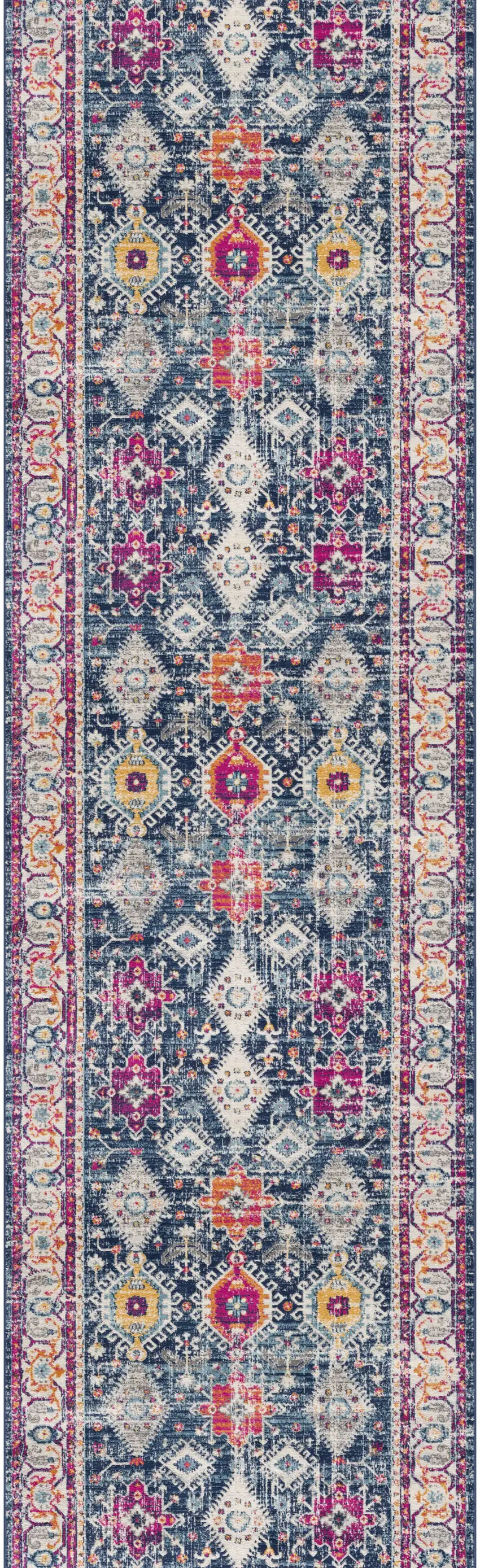 Navy Traditional Decorative Area Rug Photo 3