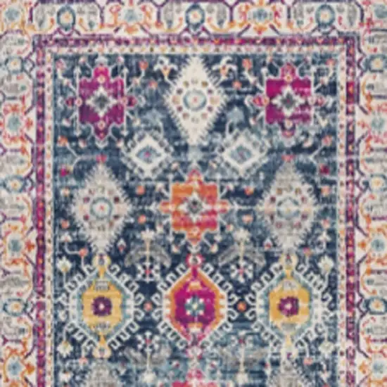 Blue and Ivory Oriental Area Rug Photo 4
