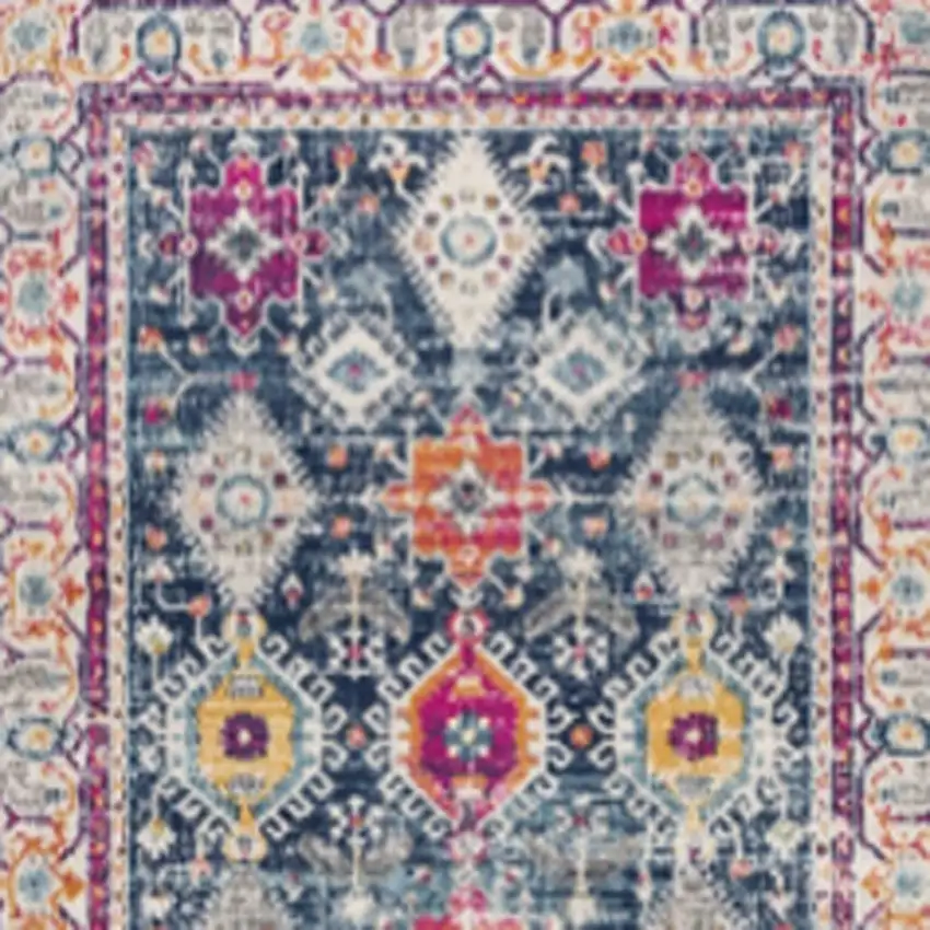 Blue and Ivory Oriental Area Rug Photo 4