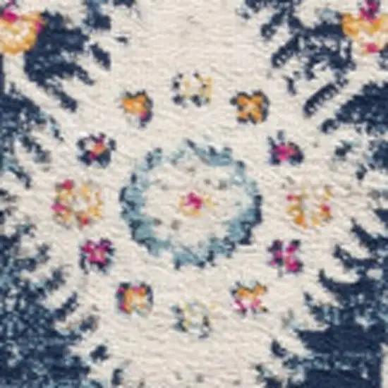 Blue and Ivory Oriental Area Rug Photo 5