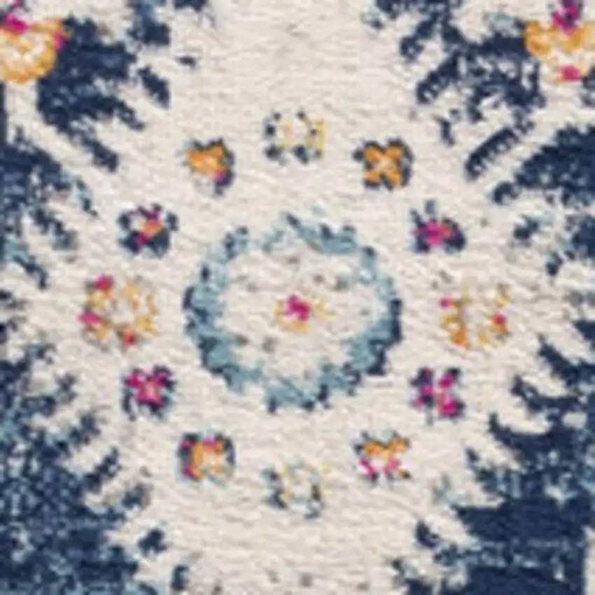 Blue and Ivory Oriental Area Rug Photo 5