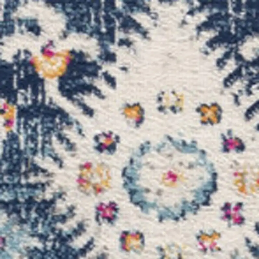 Blue and Ivory Oriental Area Rug Photo 4