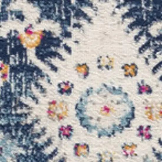 Blue and Ivory Oriental Area Rug Photo 4