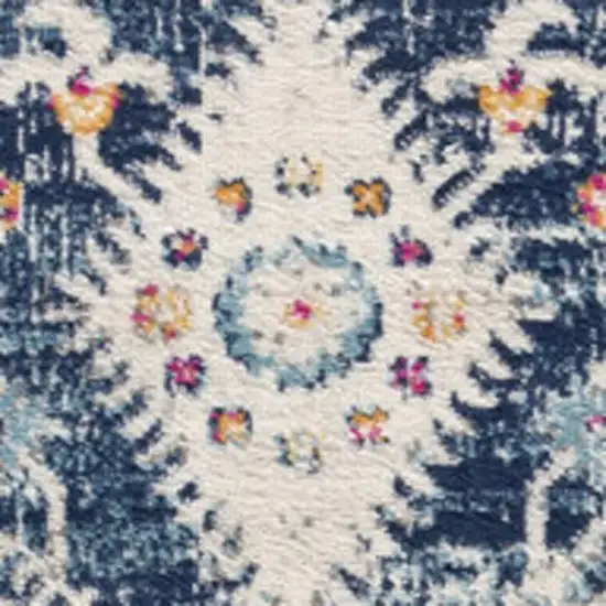 Blue and Ivory Oriental Area Rug Photo 6