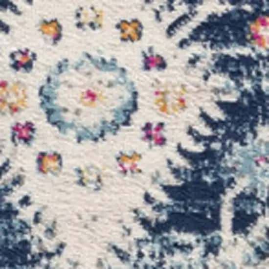 Blue and Ivory Oriental Area Rug Photo 8