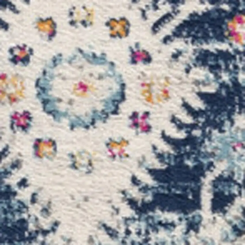 Blue and Ivory Oriental Area Rug Photo 8
