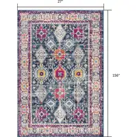 Photo of Navy Traditional Decorative Runner Rug