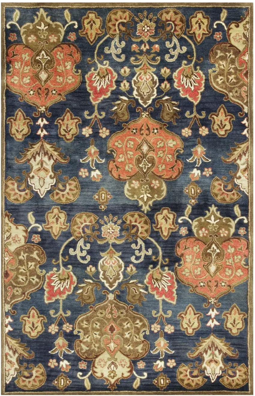 60 X 96 Navy Wool Rug Photo 2