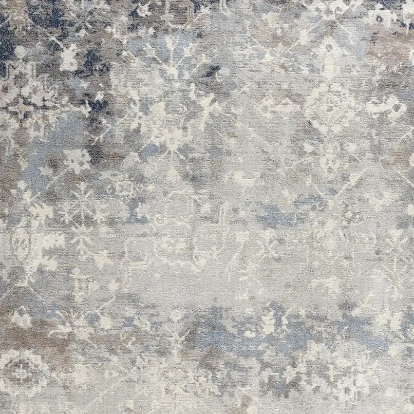 Navy And Beige Distressed Vines Area Rug Photo 5
