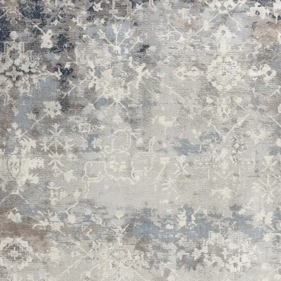 Navy And Beige Distressed Vines Area Rug Photo 5