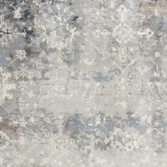 Navy And Beige Distressed Vines Area Rug Photo 3