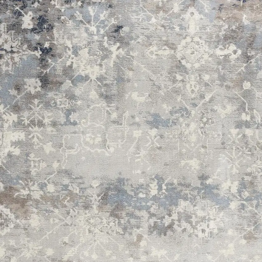 Navy And Beige Distressed Vines Area Rug Photo 3