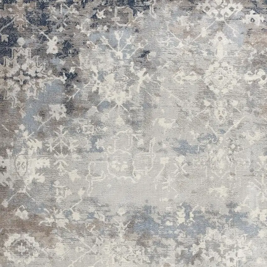 Navy And Beige Distressed Vines Area Rug Photo 2