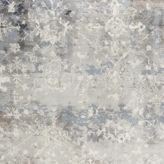 Navy and Beige Distressed Vines Area Rug Photo 2
