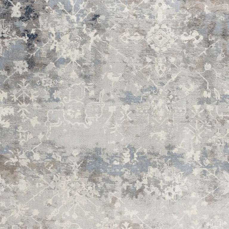 Navy and Beige Distressed Vines Area Rug Photo 2