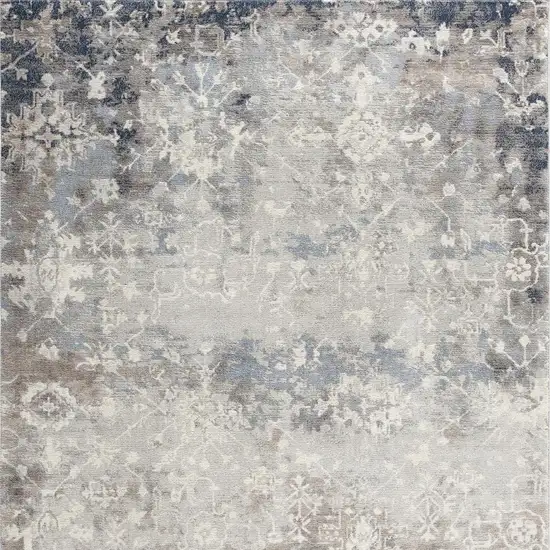 Navy And Beige Distressed Vines Area Rug Photo 2