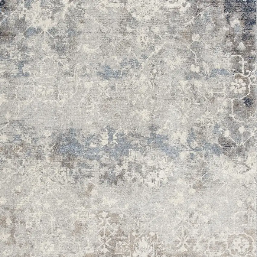 Navy And Beige Distressed Vines Area Rug Photo 3