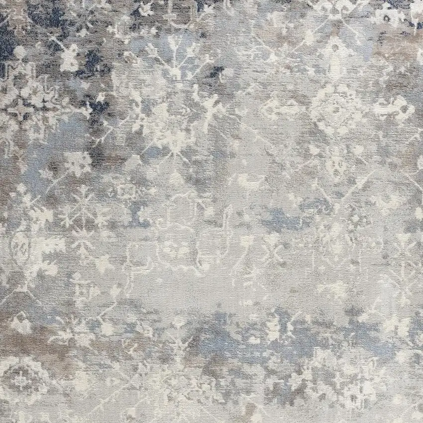 Navy And Beige Distressed Vines Area Rug Photo 3