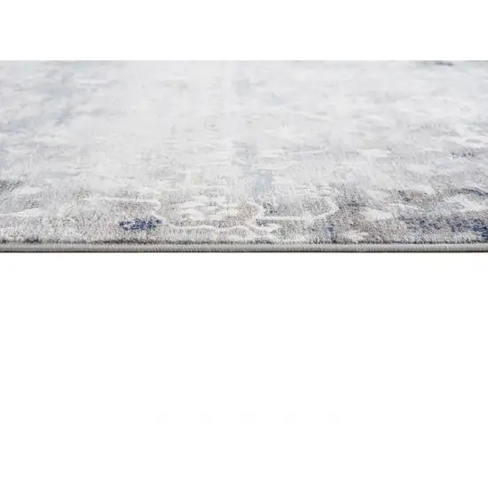 Navy And Beige Distressed Vines Area Rug Photo 6