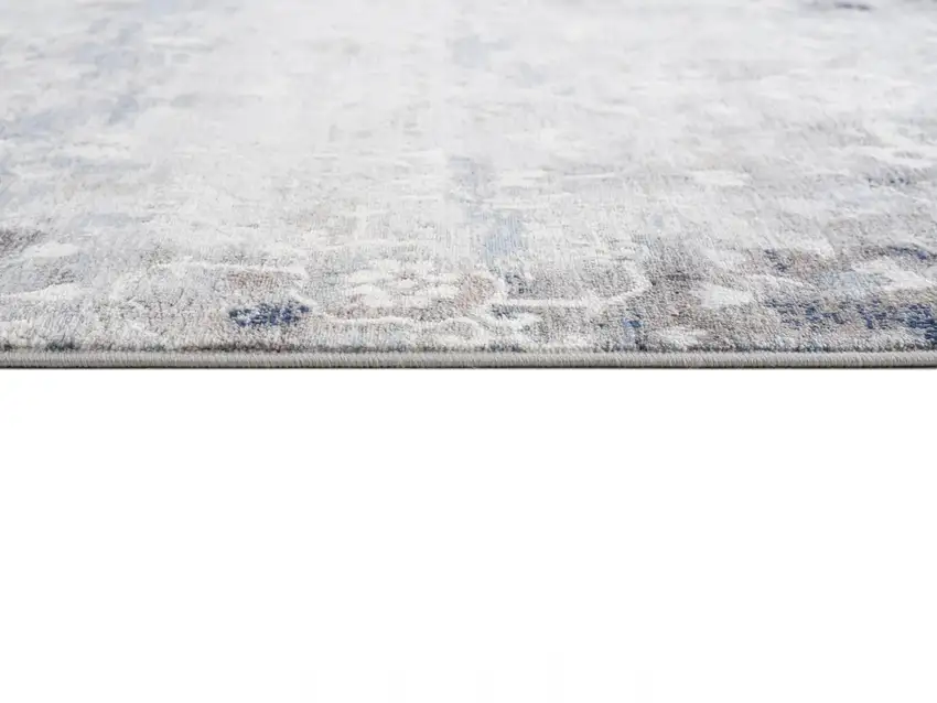 Navy and Beige Distressed Vines Runner Rug Photo 5