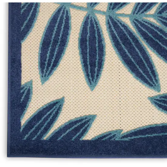 Blue And Ivory Floral Indoor Outdoor Area Rug Photo 7