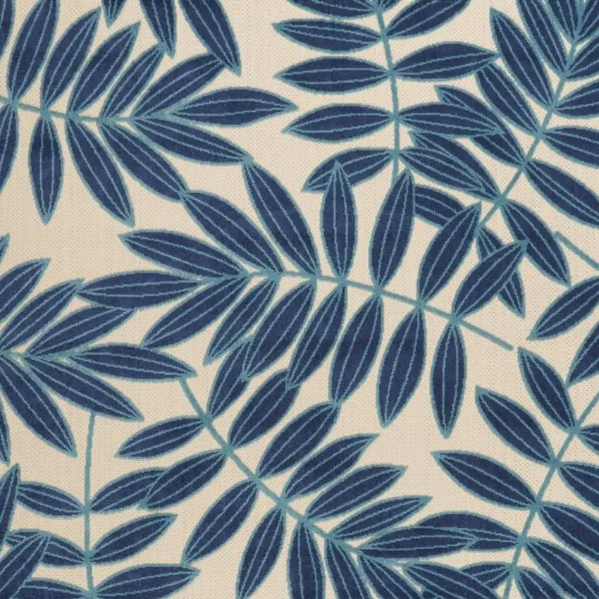 Blue And Ivory Floral Indoor Outdoor Area Rug Photo 7