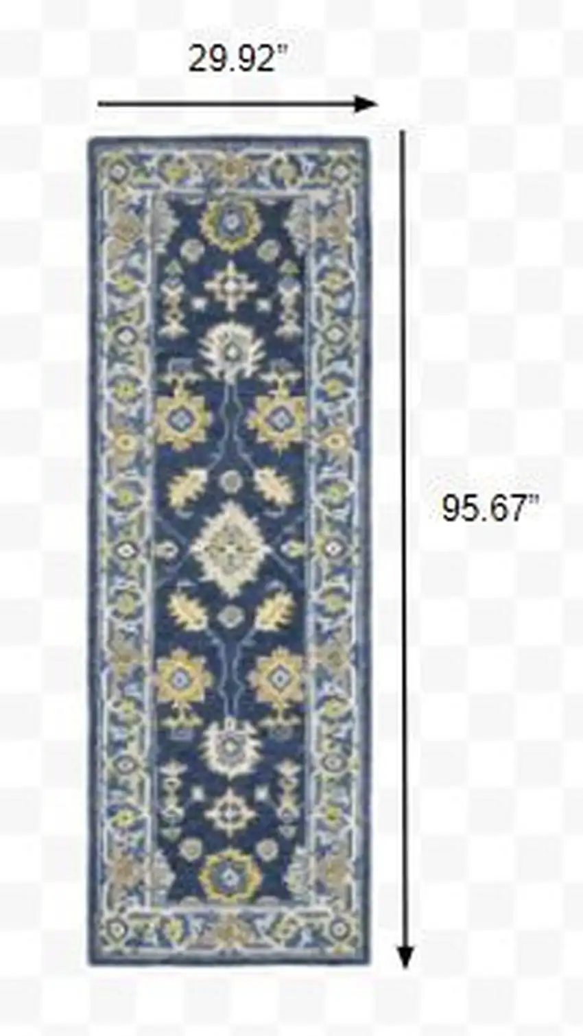 Navy and Blue Bohemian Area  Rug Photo 3