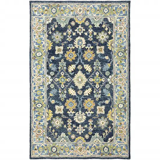 Navy And Blue Bohemian Area Rug Photo 6
