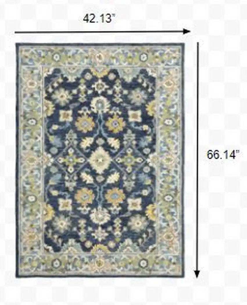 Navy and Blue Bohemian Area Rug Photo 3