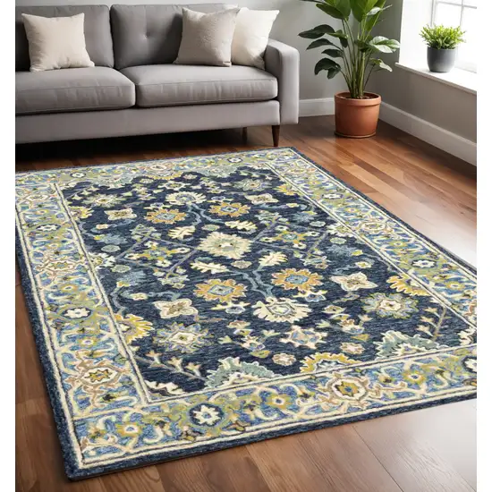 Navy And Blue Bohemian Area Rug Photo 1