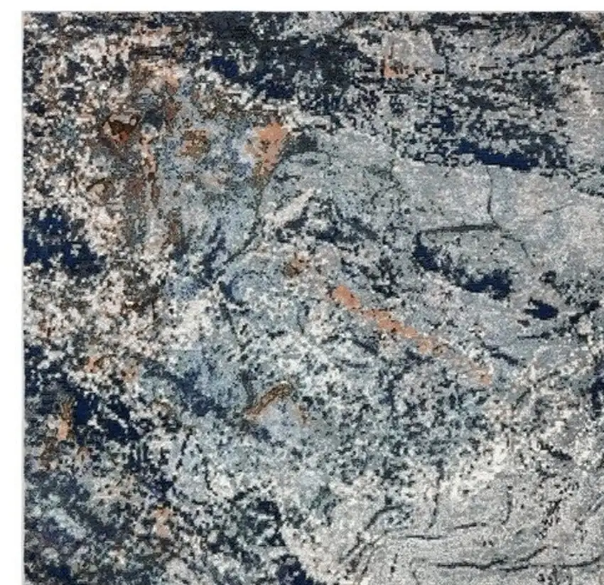 Navy and Gray Abstract Ice Area Rug Photo 7