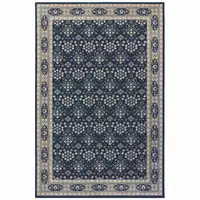 Photo of Navy and Gray Floral Ditsy Area Rug