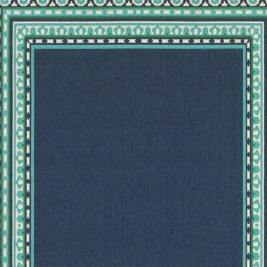 Navy and Green Geometric Indoor Outdoor Area Rug Photo 4