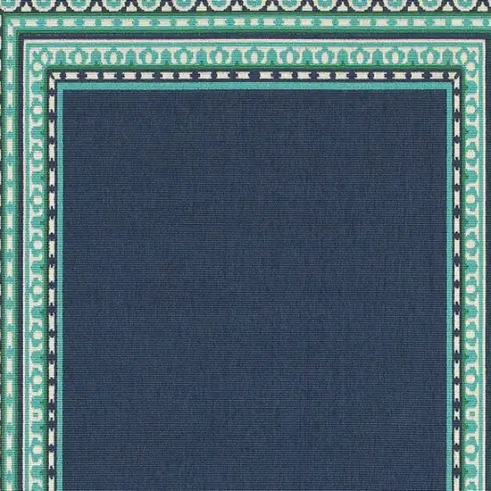 Navy and Green Geometric Indoor Outdoor Area Rug Photo 4