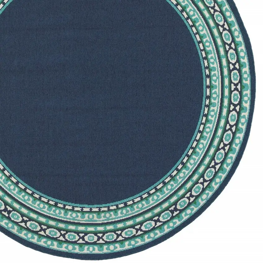 Navy and Green Geometric Indoor Outdoor Area Rug Photo 7