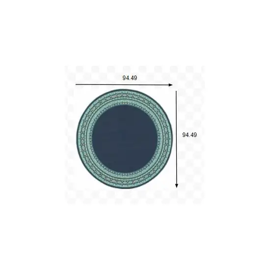 Navy and Green Geometric Indoor Outdoor Area Rug Photo 2