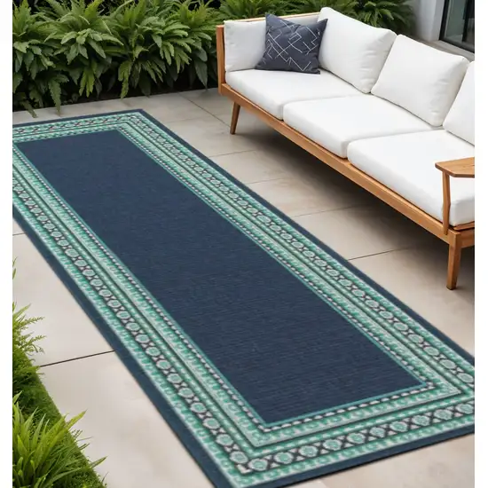 Blue and Green Indoor Outdoor Area Rug Photo 1