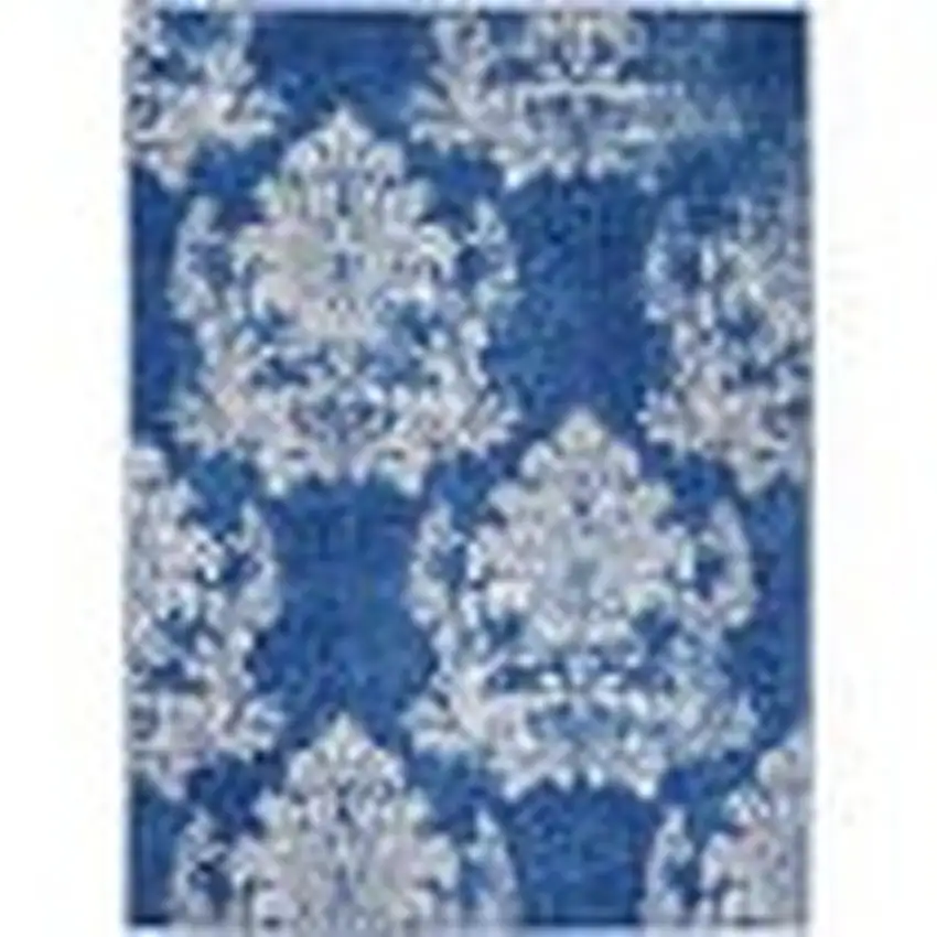 Blue And Ivory Floral Dhurrie Area Rug Photo 4