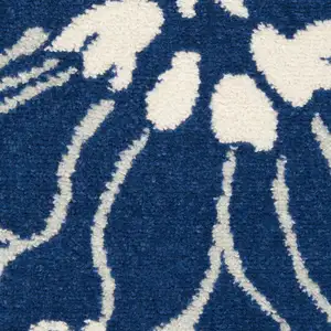 Photo of Navy and Ivory Floral Area Rug