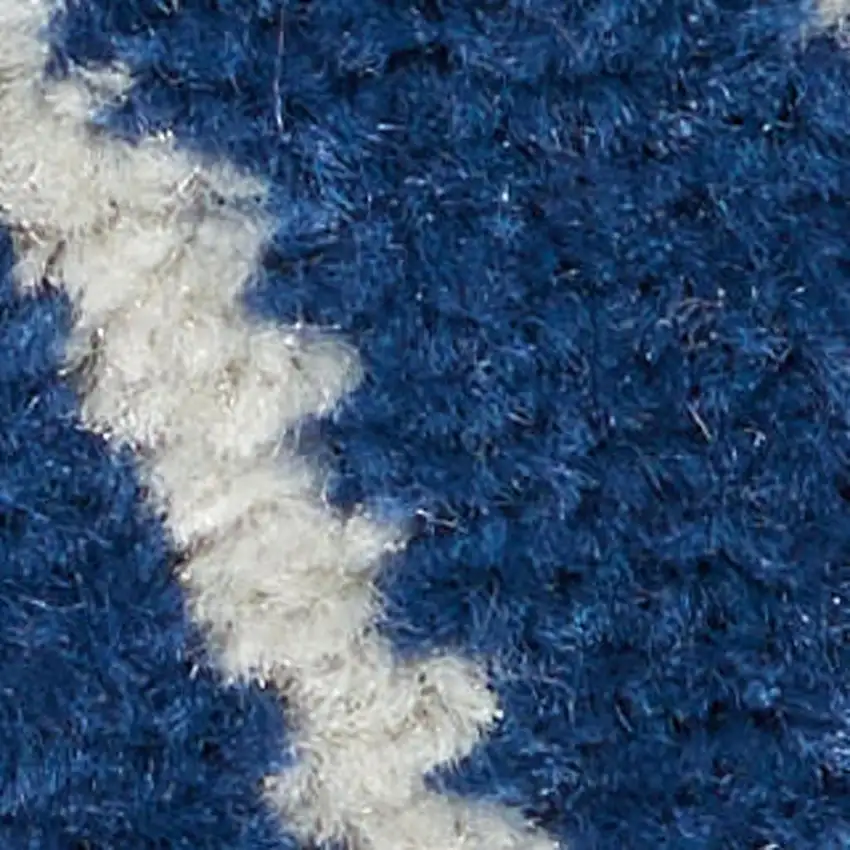 Blue And Ivory Floral Area Rug Photo 1