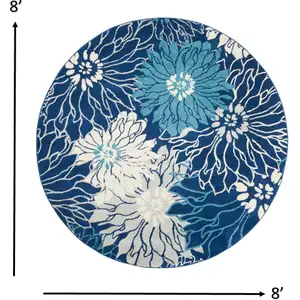 Photo of Navy and Ivory Floral Area Rug