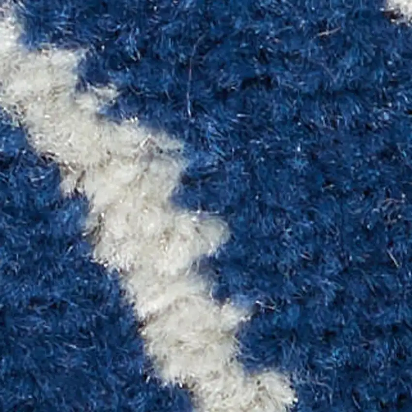 8' Blue And Ivory Floral Runner Rug Photo 1