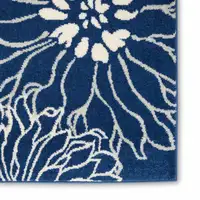 Photo of Navy and Ivory Floral Scatter Rug