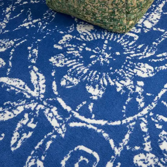 Navy and Ivory Floral Vines Area Rug Photo 2