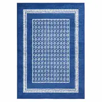 Photo of Navy and Ivory Geometric Area Rug