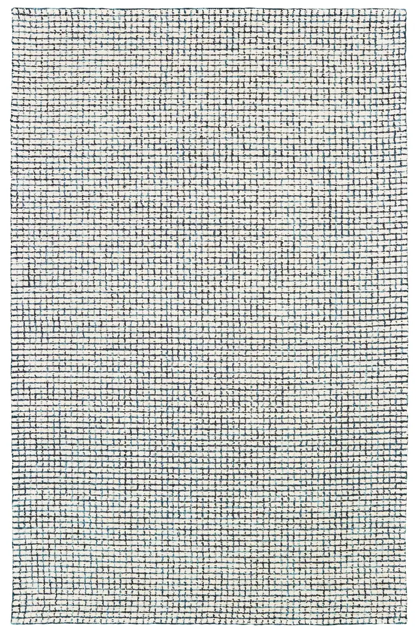 Navy and Ivory Grids Area Rug Photo 1