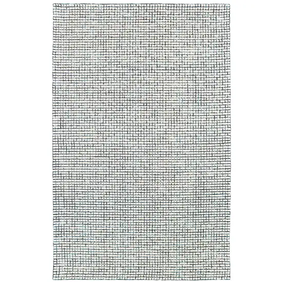 Navy and Ivory Grids Area Rug Photo 1