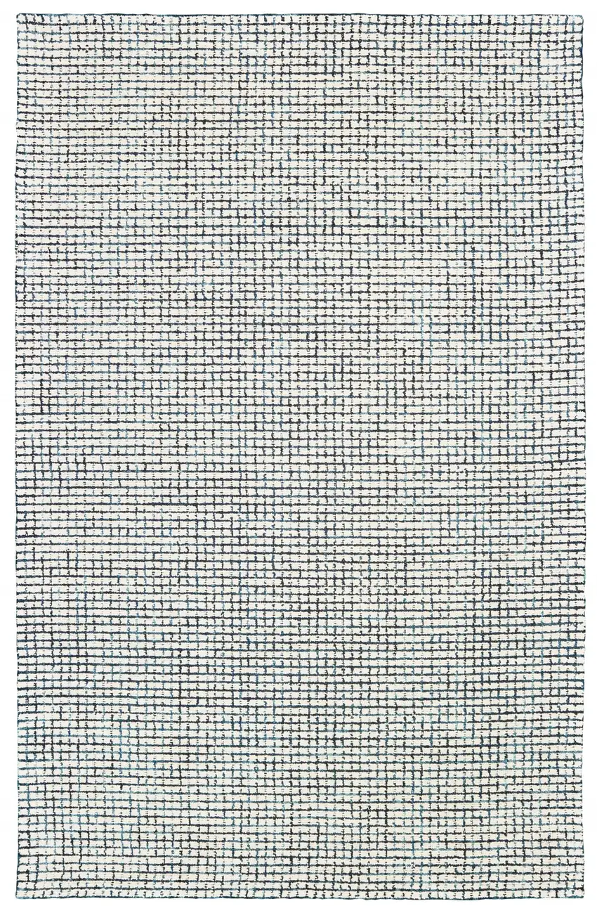 Navy and Ivory Grids Area Rug Photo 1