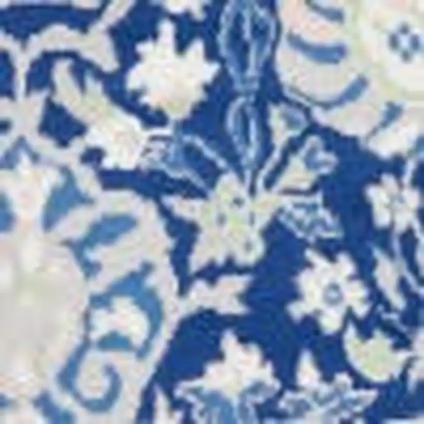 Navy and Ivory Intricate Floral Area Rug Photo 3